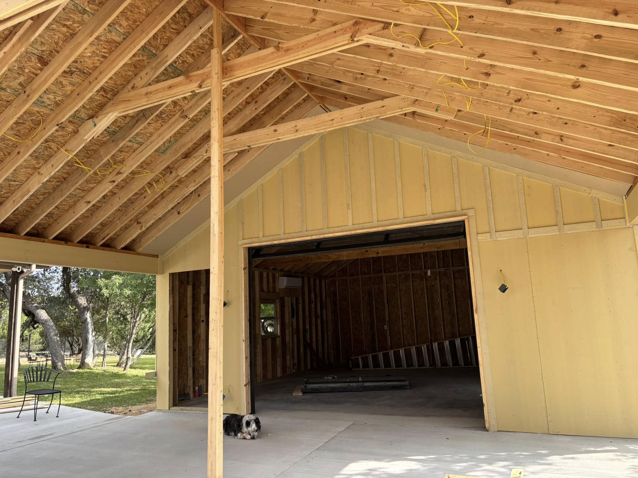 New construction rough-in electrical wiring in framing stage Hood County Texas